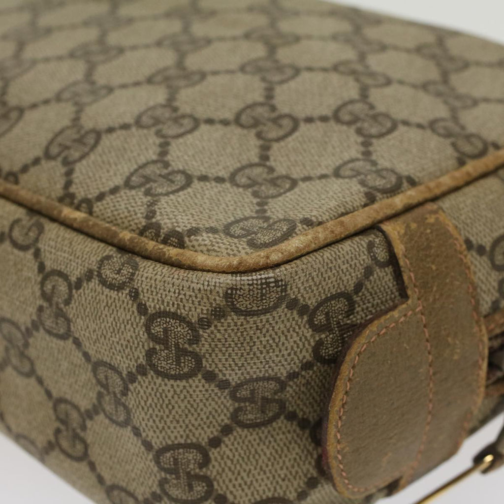 GUCCI GG Canvas Clutch Bag PVC Leather Beige ar9845