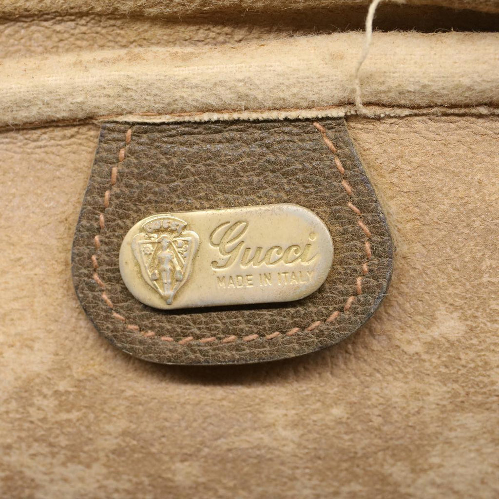 GUCCI GG Canvas Clutch Bag PVC Leather Beige ar9845