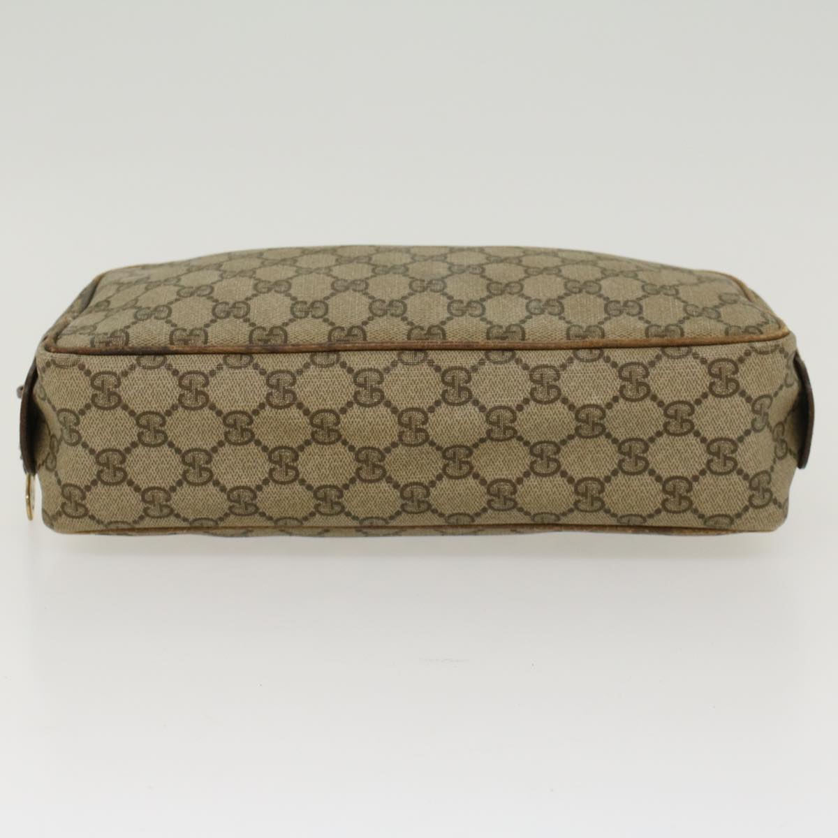 GUCCI GG Canvas Clutch Bag PVC Leather Beige ar9845