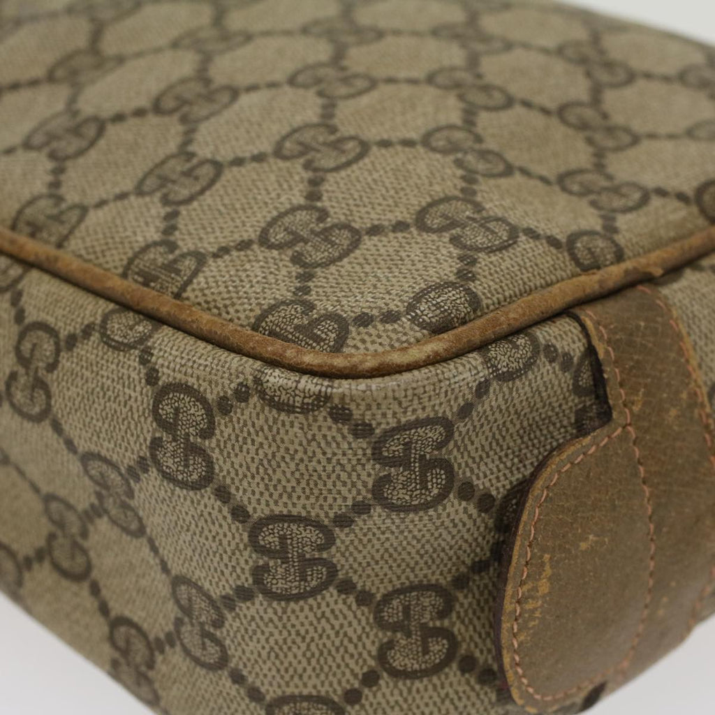 GUCCI GG Canvas Clutch Bag PVC Leather Beige ar9845