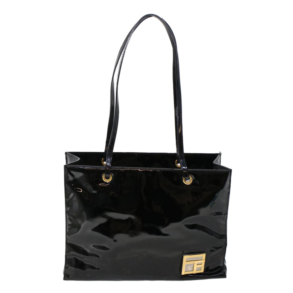 FENDI Shoulder Bag Patent leather Black ar9850