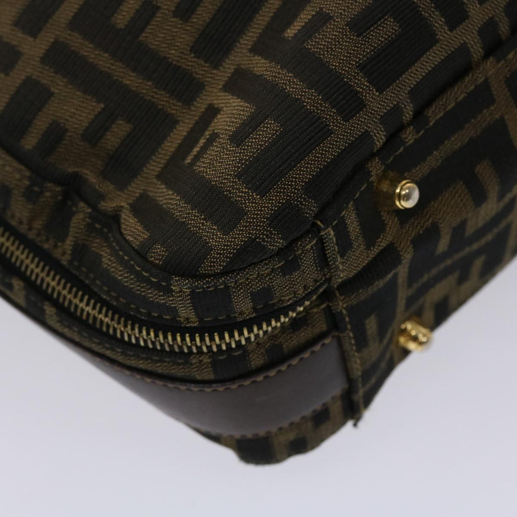 FENDI Zucca Canvas Hand Bag 2way Black Brown ar9852