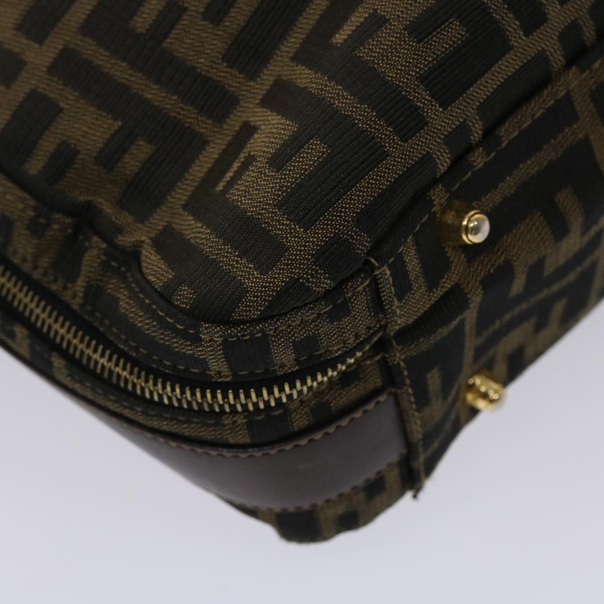 FENDI Zucca Canvas Hand Bag 2way Black Brown ar9852