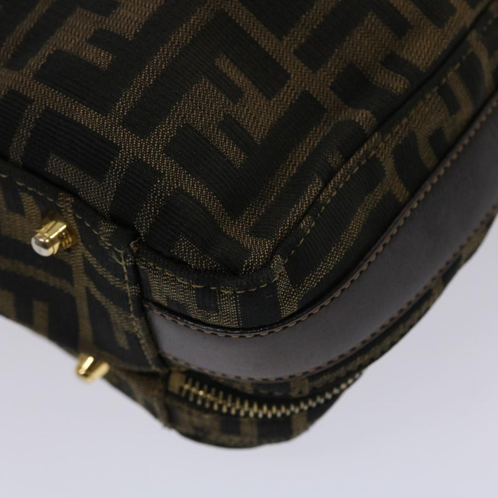 FENDI Zucca Canvas Hand Bag 2way Black Brown ar9852