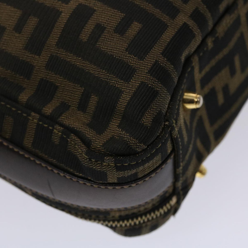 FENDI Zucca Canvas Hand Bag 2way Black Brown ar9852