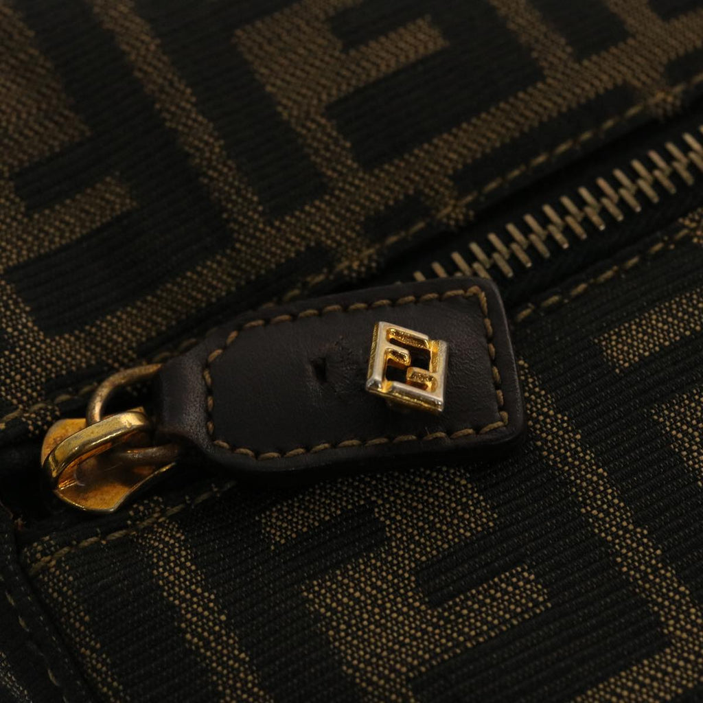 FENDI Zucca Canvas Hand Bag 2way Black Brown ar9852
