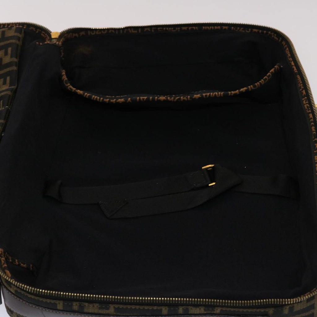 FENDI Zucca Canvas Hand Bag 2way Black Brown ar9852