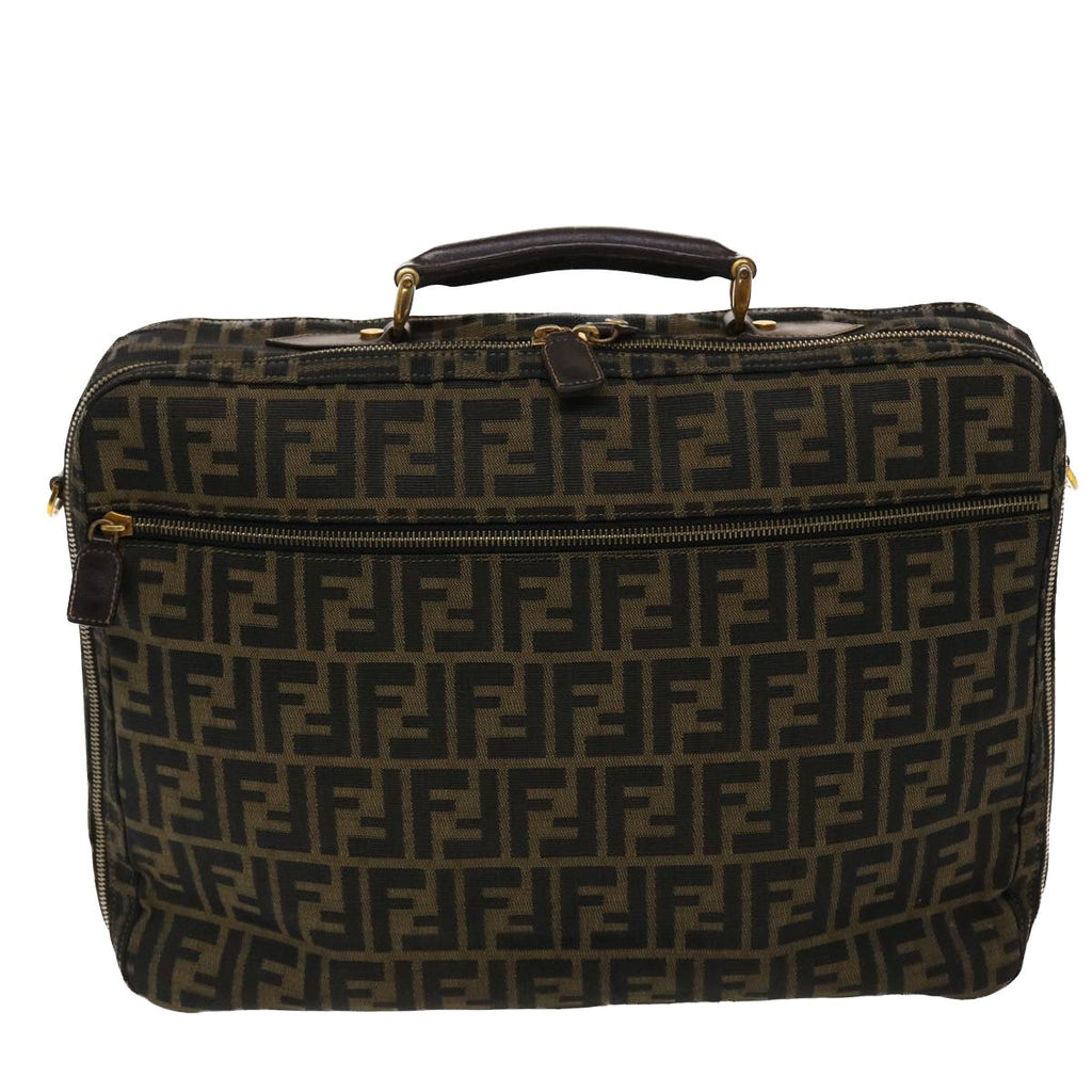 FENDI Zucca Canvas Hand Bag 2way Black Brown ar9852