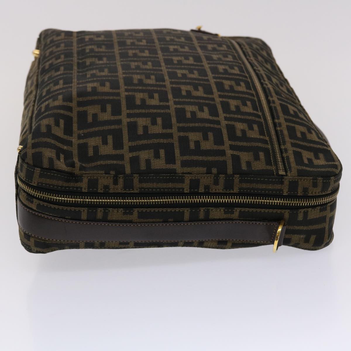 FENDI Zucca Canvas Hand Bag 2way Black Brown ar9852