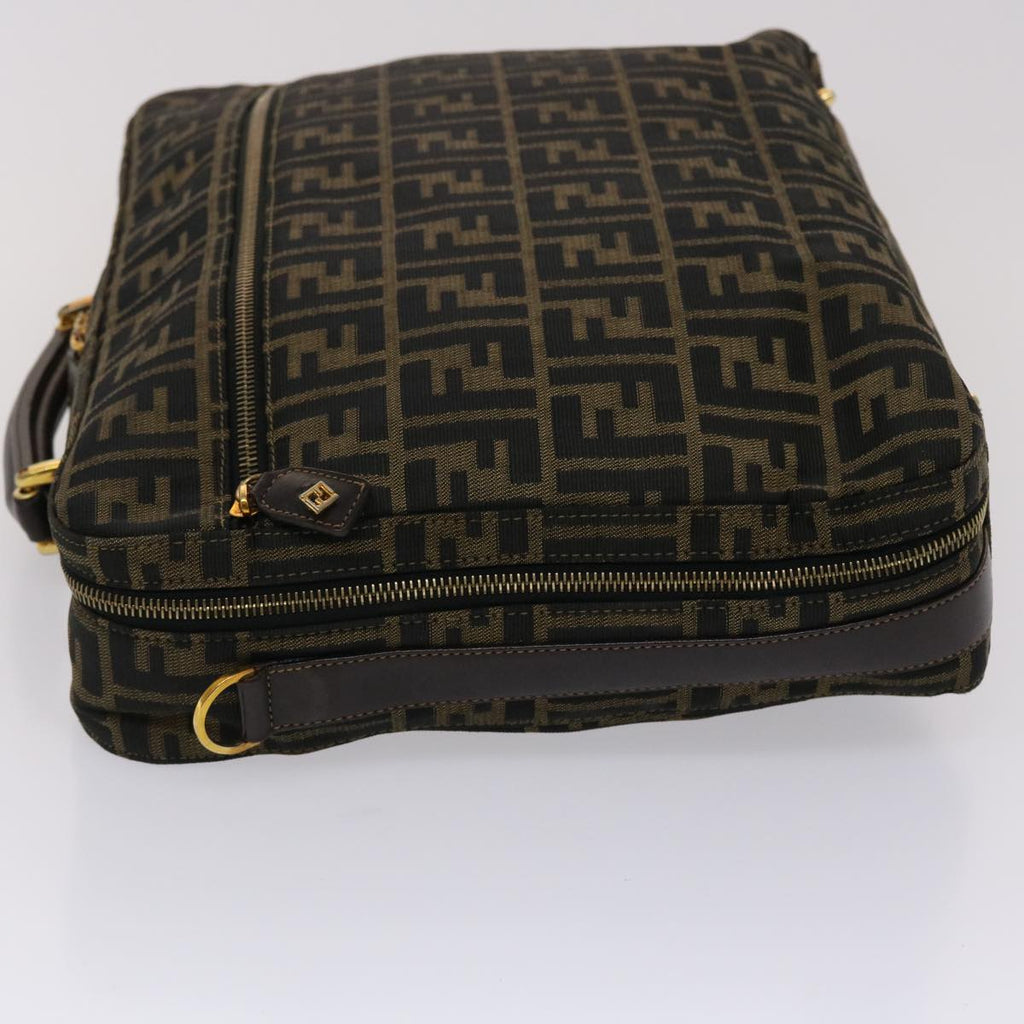 FENDI Zucca Canvas Hand Bag 2way Black Brown ar9852