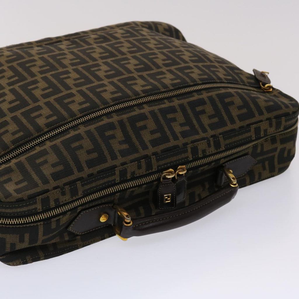 FENDI Zucca Canvas Hand Bag 2way Black Brown ar9852