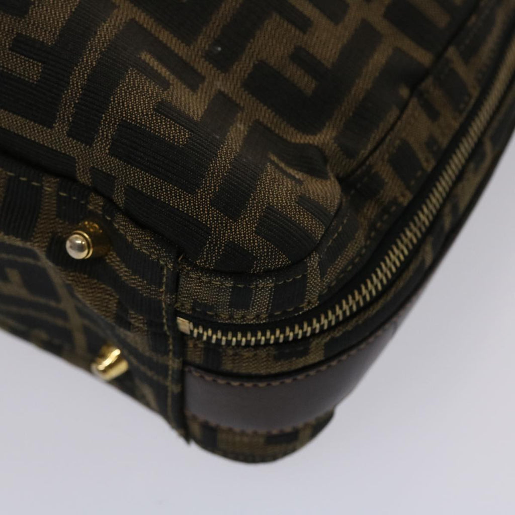 FENDI Zucca Canvas Hand Bag 2way Black Brown ar9852