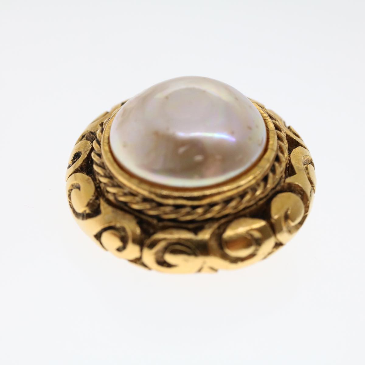 CHANEL Earring Gold Tone CC ar9892B