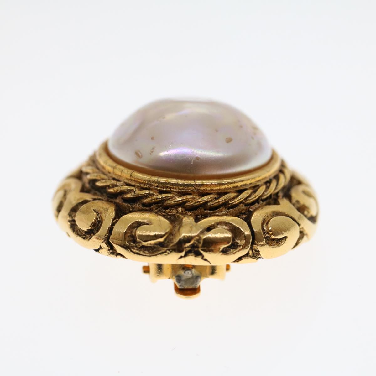 CHANEL Earring Gold Tone CC ar9892B