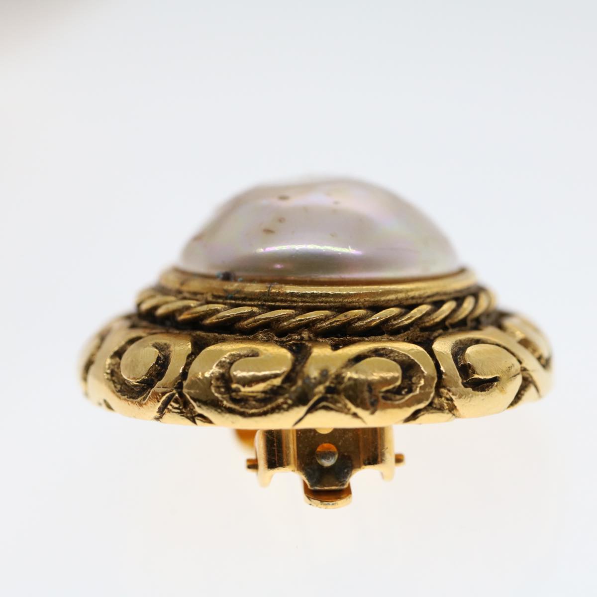 CHANEL Earring Gold Tone CC ar9892B