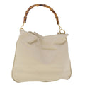 GUCCI Bamboo Shoulder Bag Leather Beige Brown ar9898B
