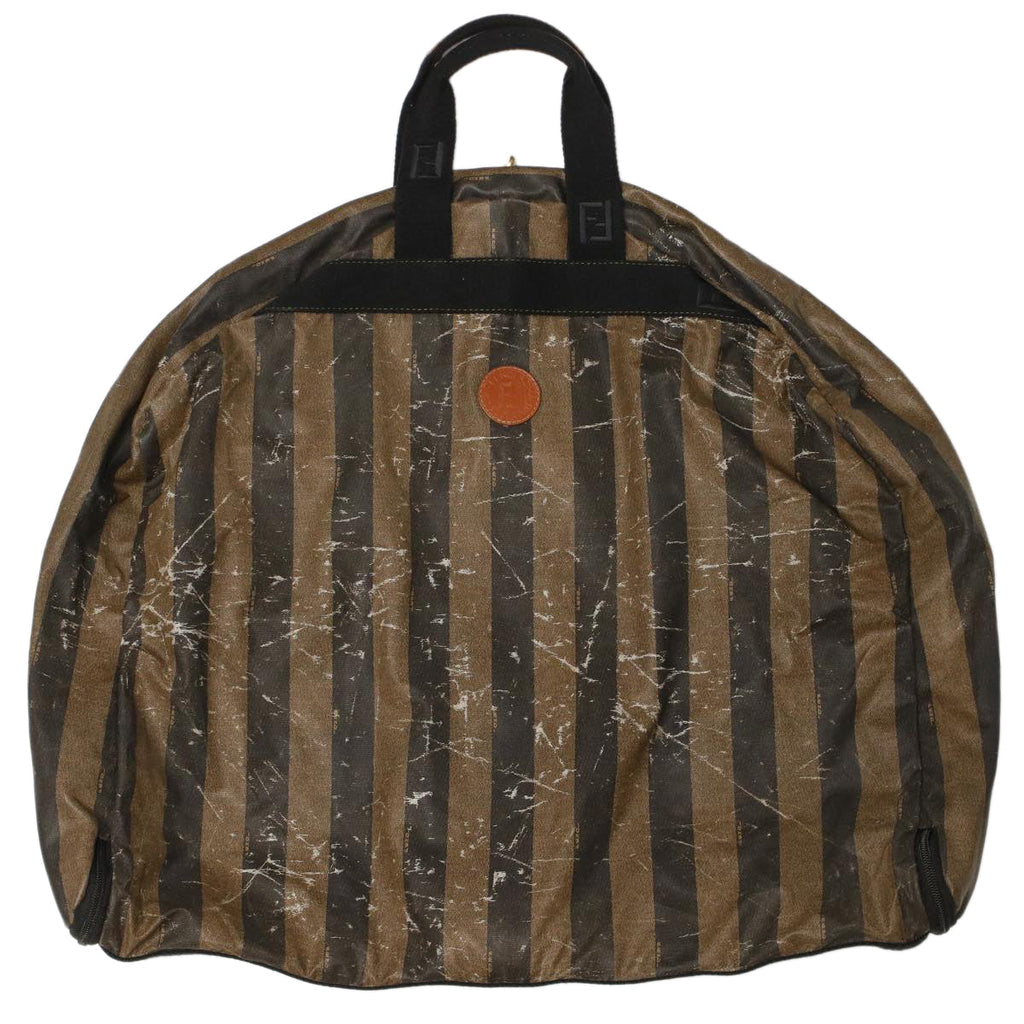 FENDI Pecan Macadam Canvas Hand Bag Garment Cover 3Set Brown Black ar9900B