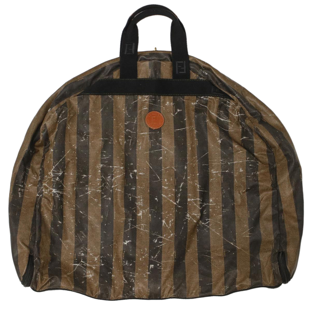 FENDI Pecan Macadam Canvas Hand Bag Garment Cover 3Set Brown Black ar9900B