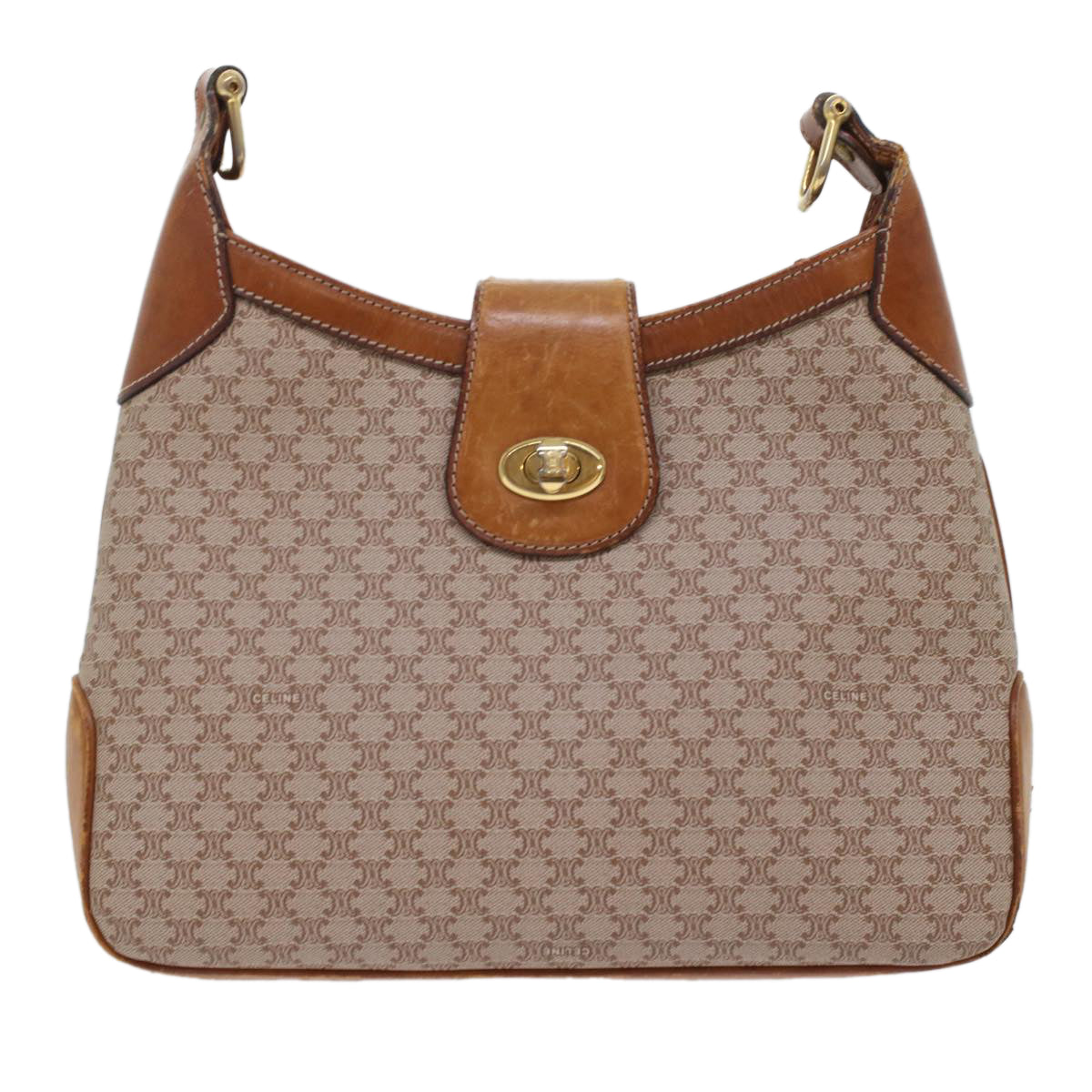 FENDI Pecan Macadam Canvas Hand Bag Garment Cover 3Set Brown Black ar9900B