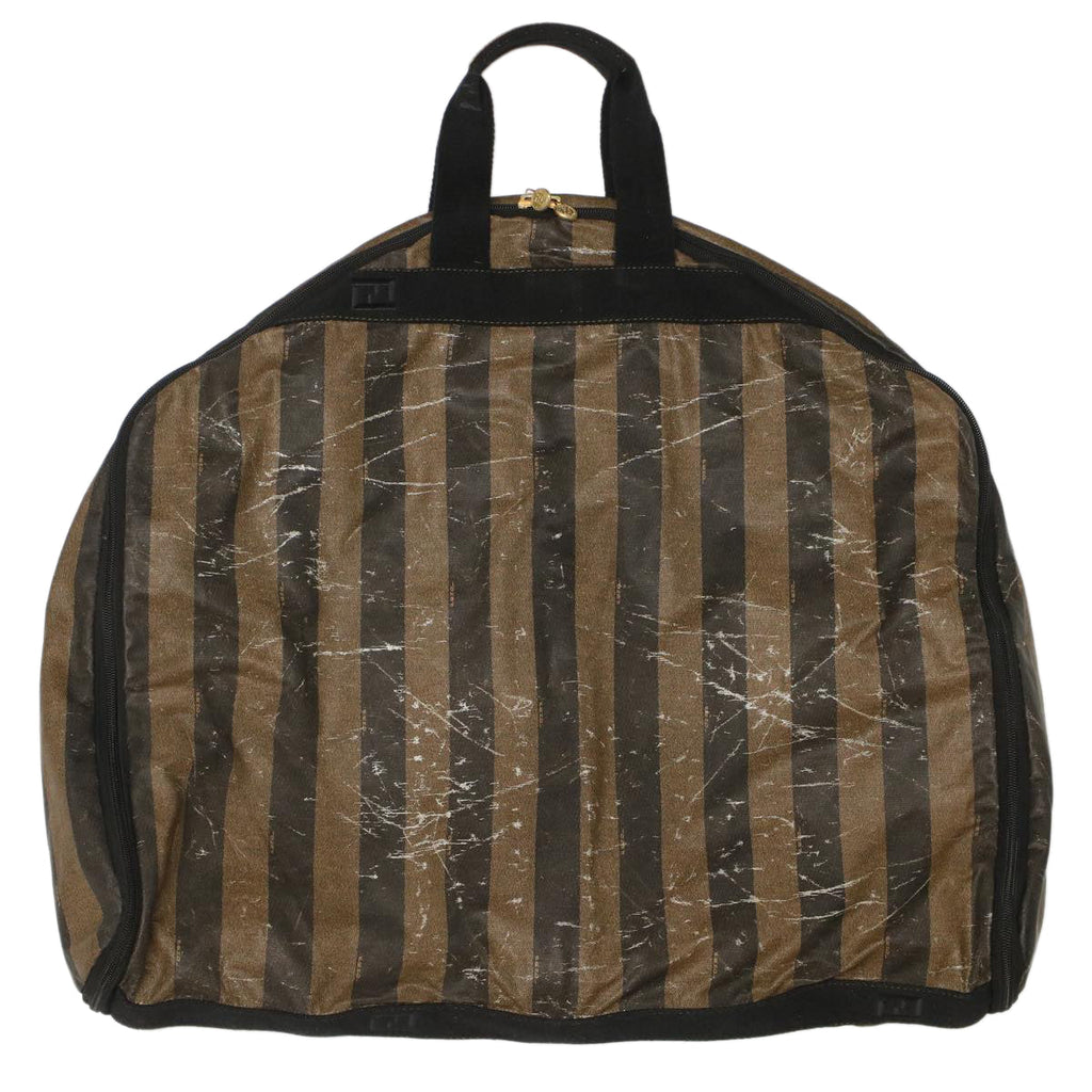 FENDI Pecan Macadam Canvas Hand Bag Garment Cover 3Set Brown Black ar9900B
