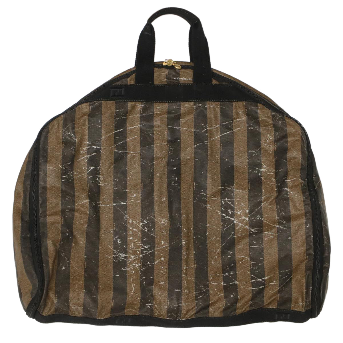 FENDI Pecan Macadam Canvas Hand Bag Garment Cover 3Set Brown Black ar9900B