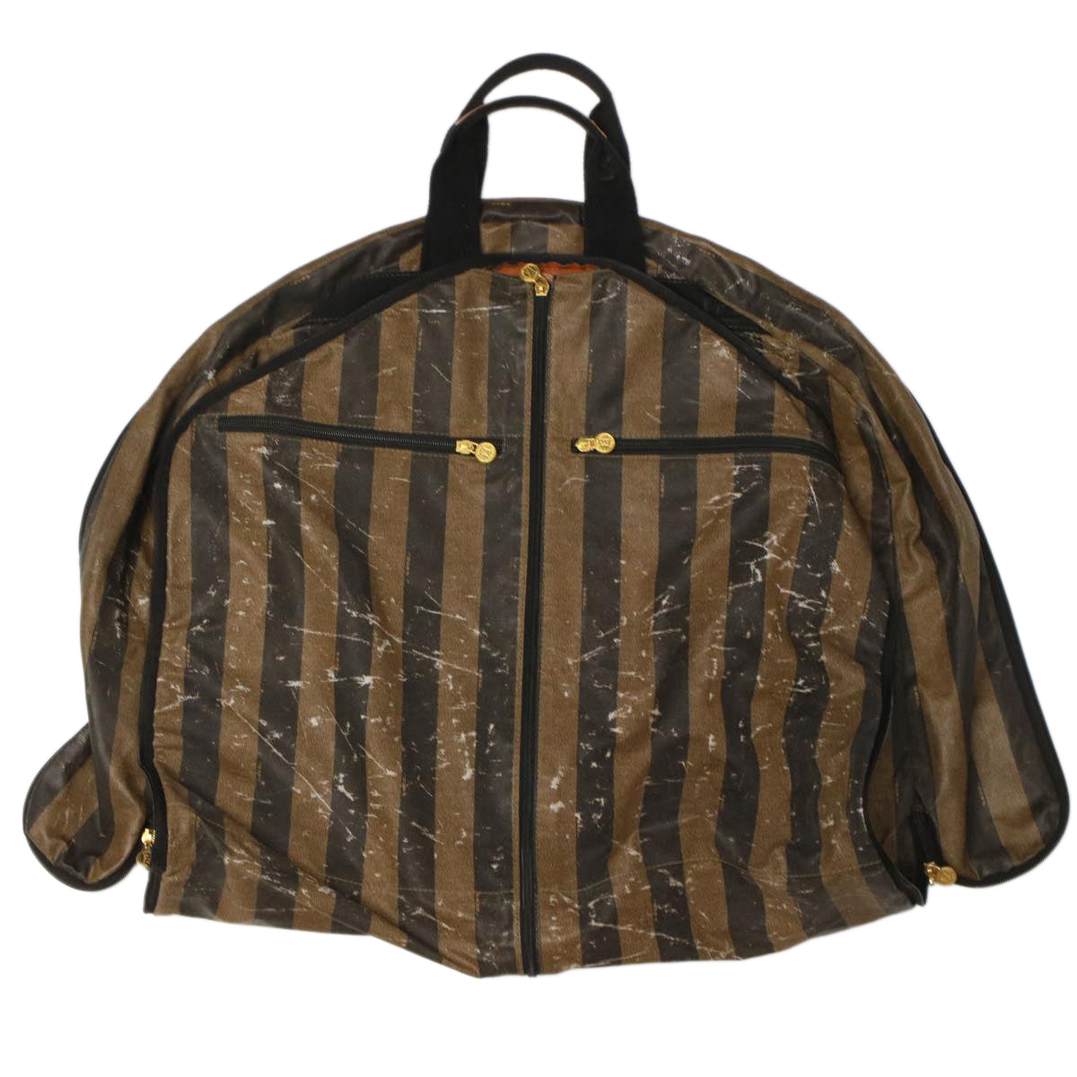 FENDI Pecan Macadam Canvas Hand Bag Garment Cover 3Set Brown Black ar9900B