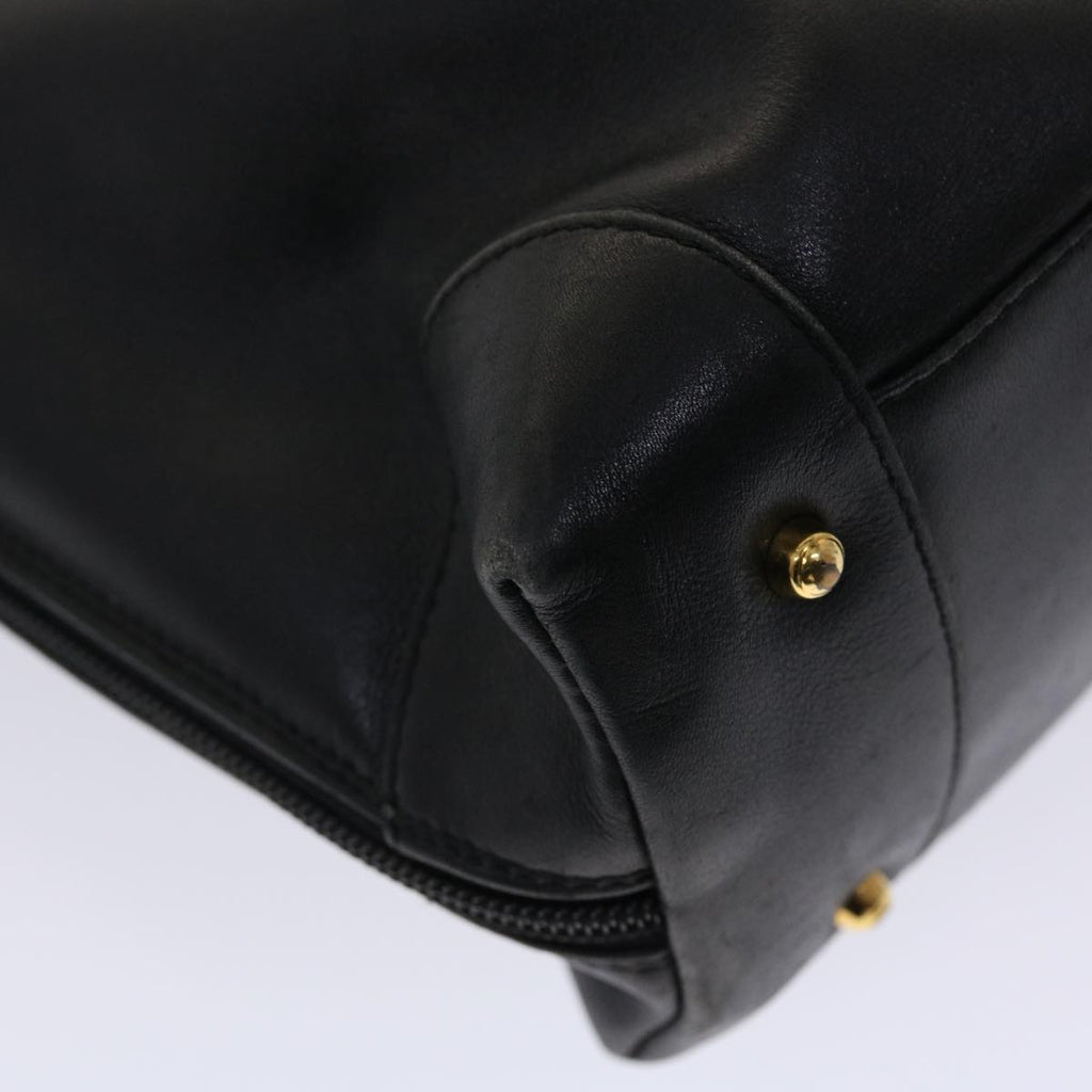 GUCCI Bamboo Shoulder Bag Leather Black ar9933