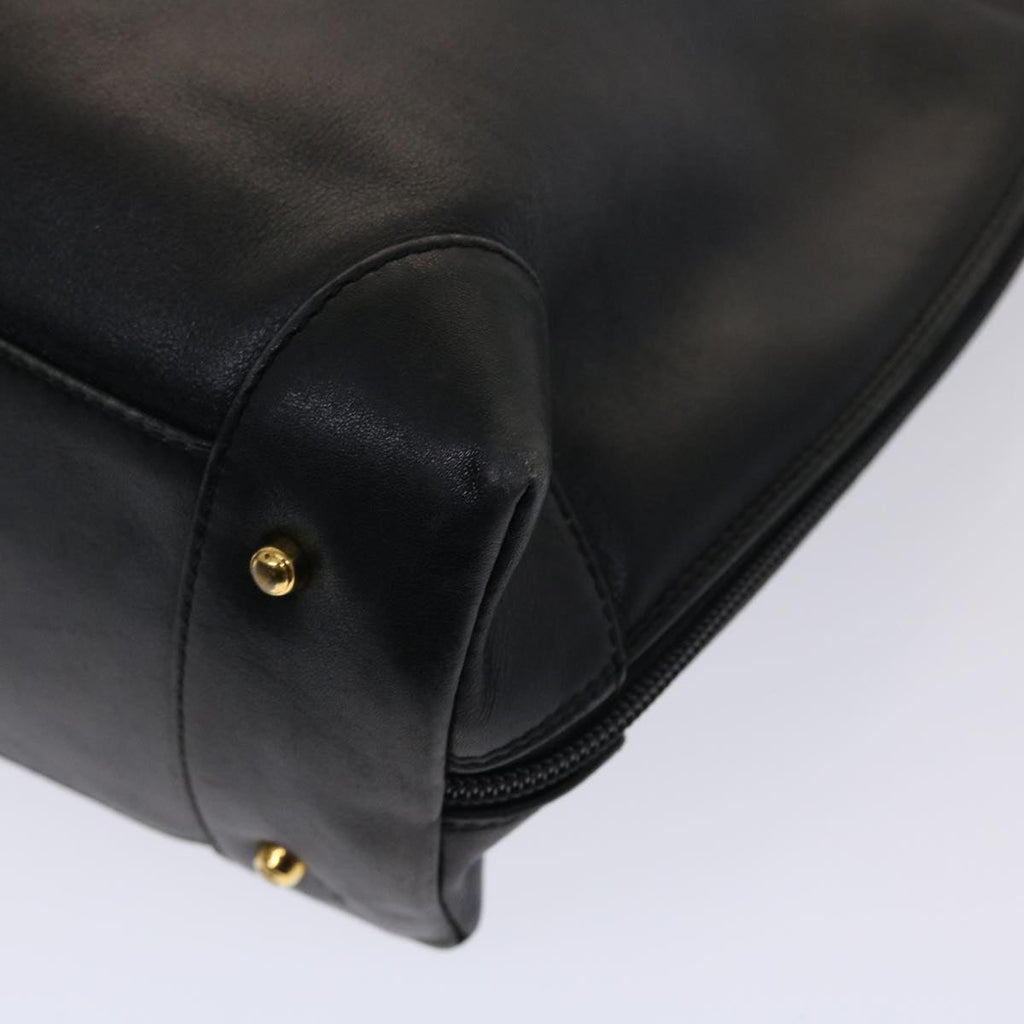 GUCCI Bamboo Shoulder Bag Leather Black ar9933