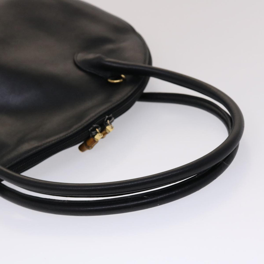 GUCCI Bamboo Shoulder Bag Leather Black ar9933