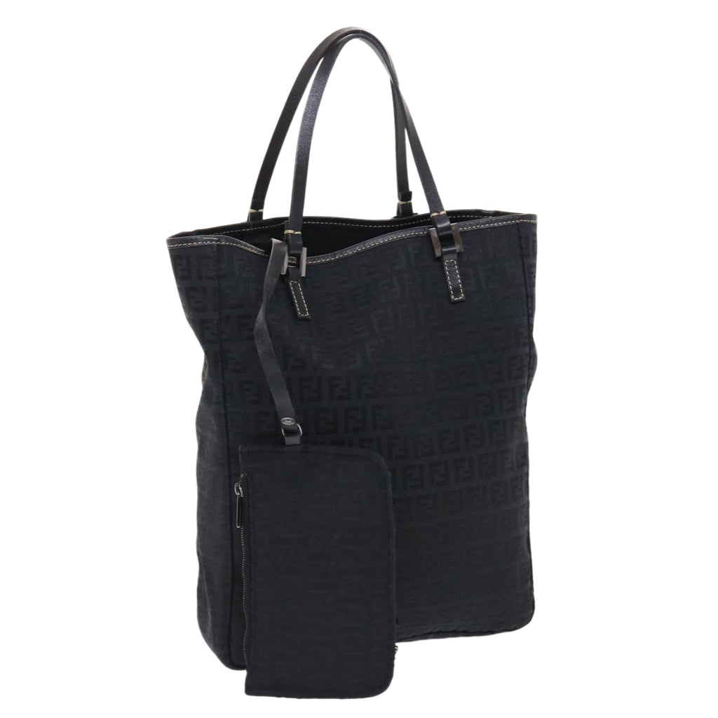 FENDI Zucchino Canvas Tote Bag Black ar9954