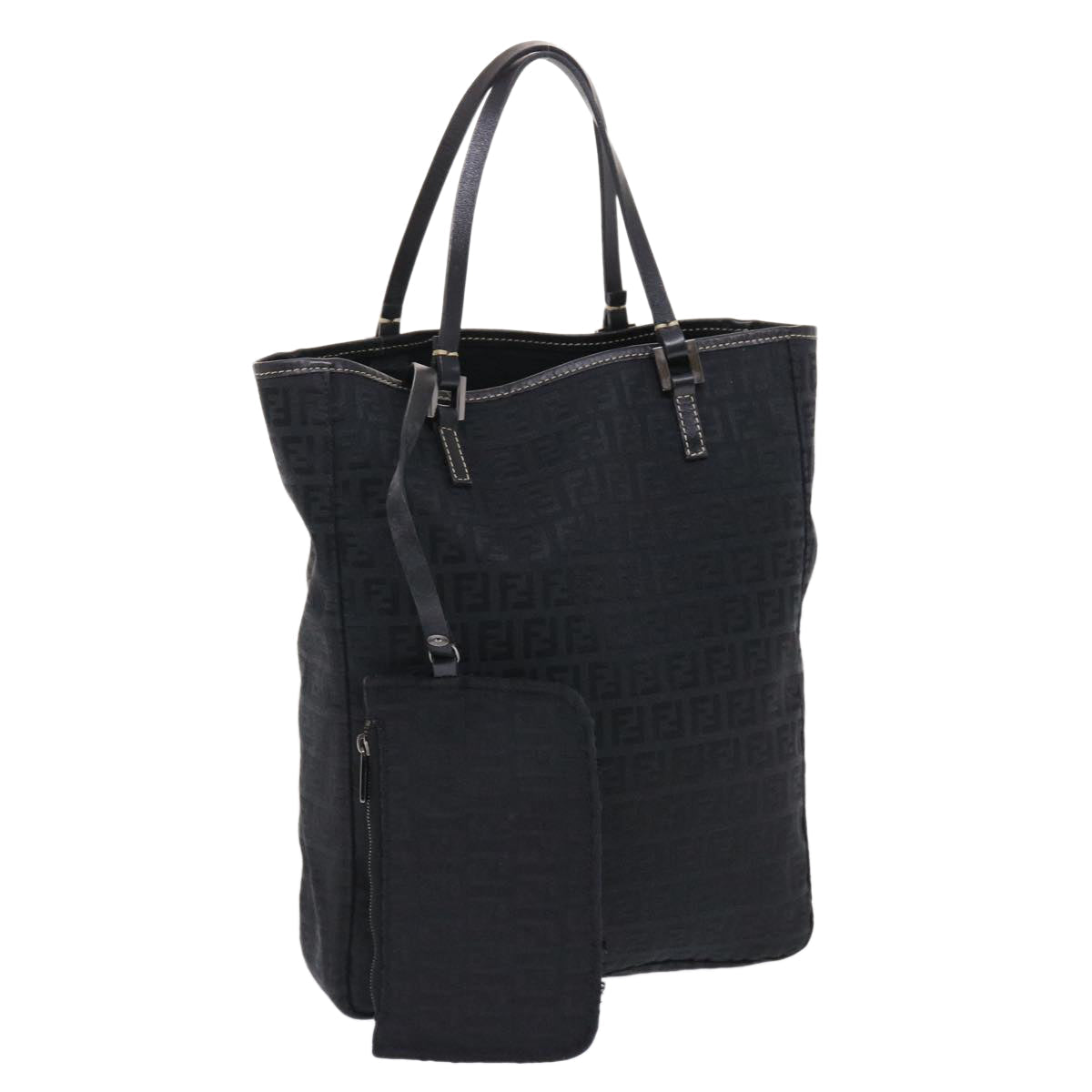 FENDI Zucchino Canvas Tote Bag Black ar9954