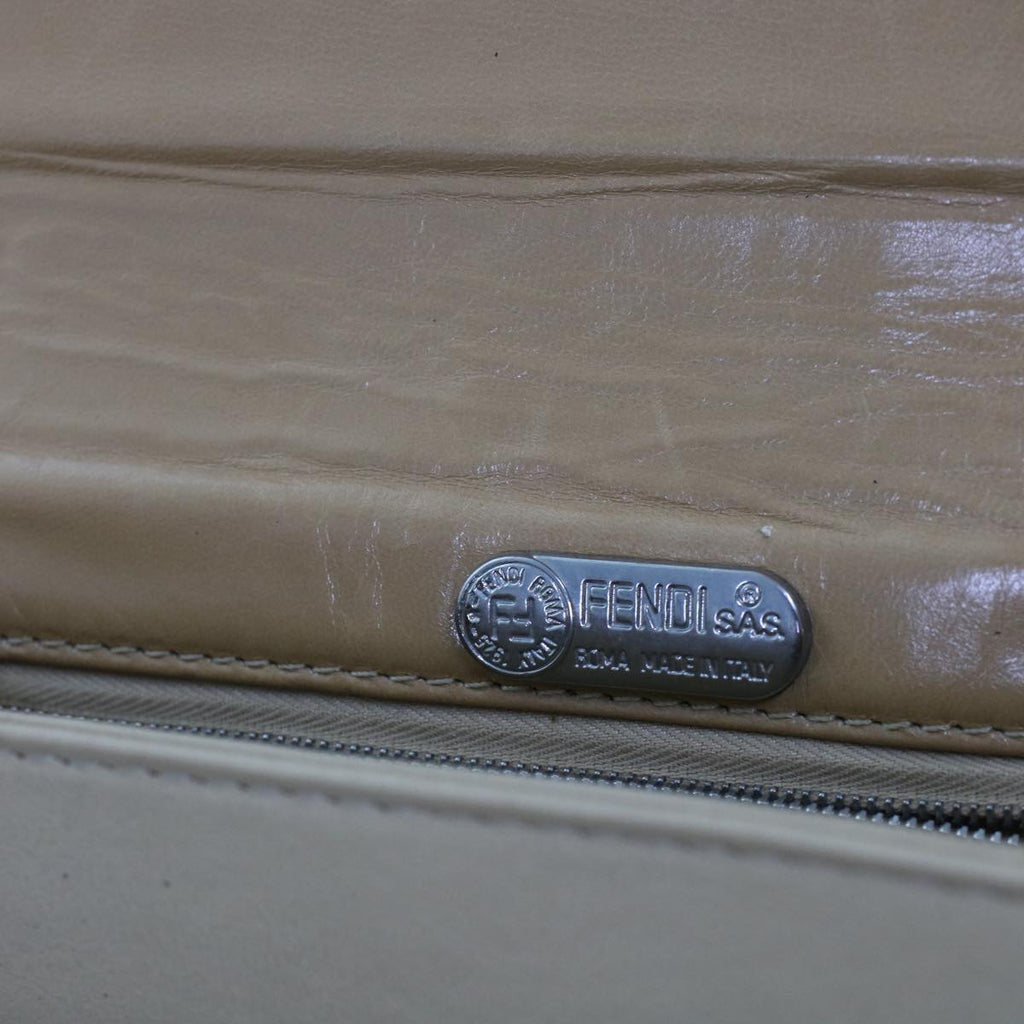 FENDI Shoulder Bag Leather Beige ar9994
