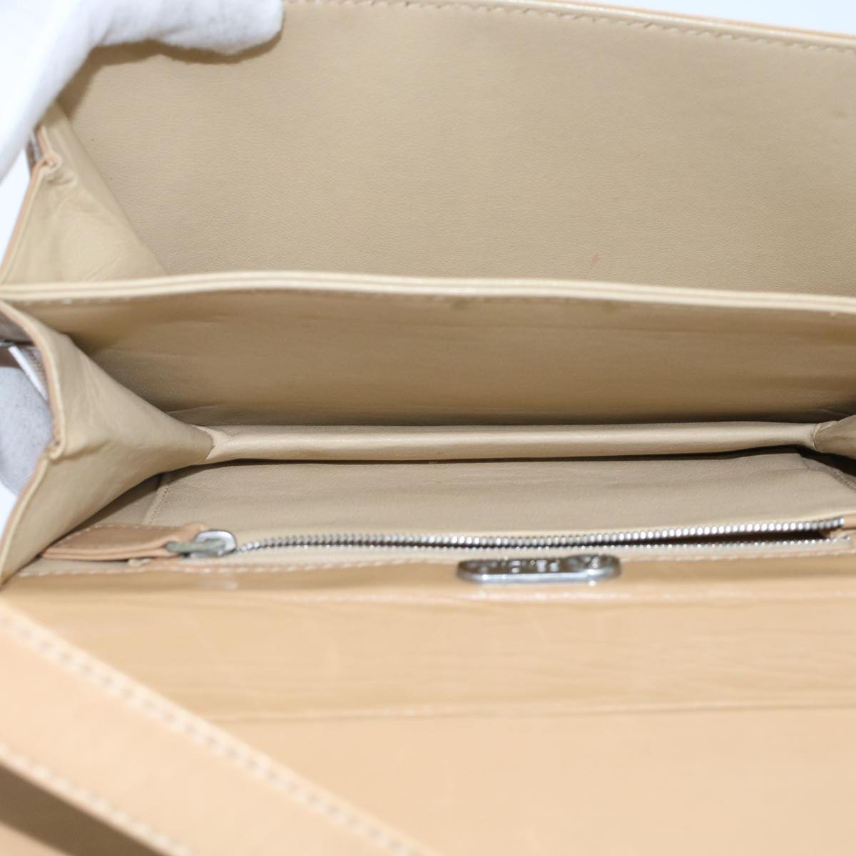 FENDI Shoulder Bag Leather Beige ar9994