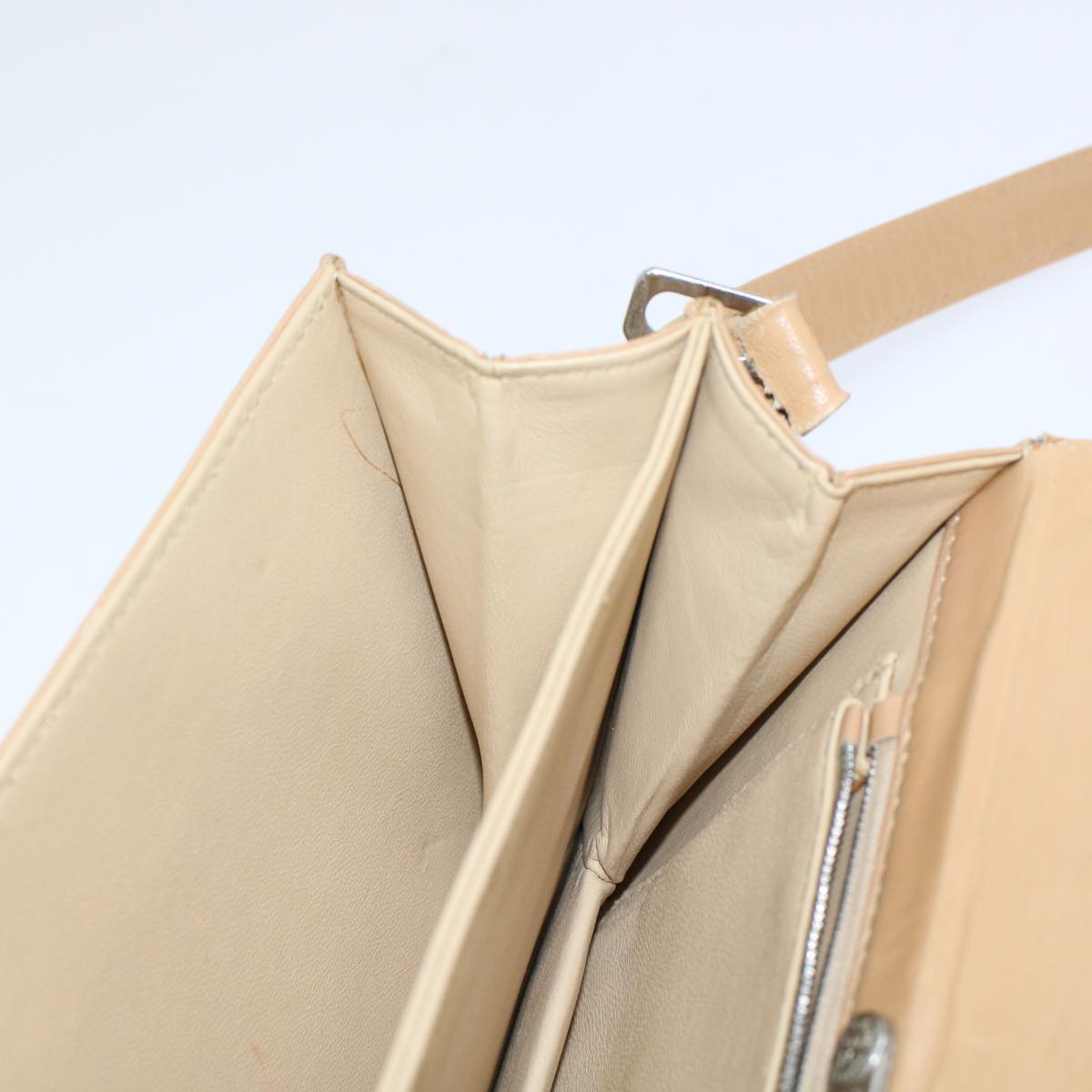FENDI Shoulder Bag Leather Beige ar9994