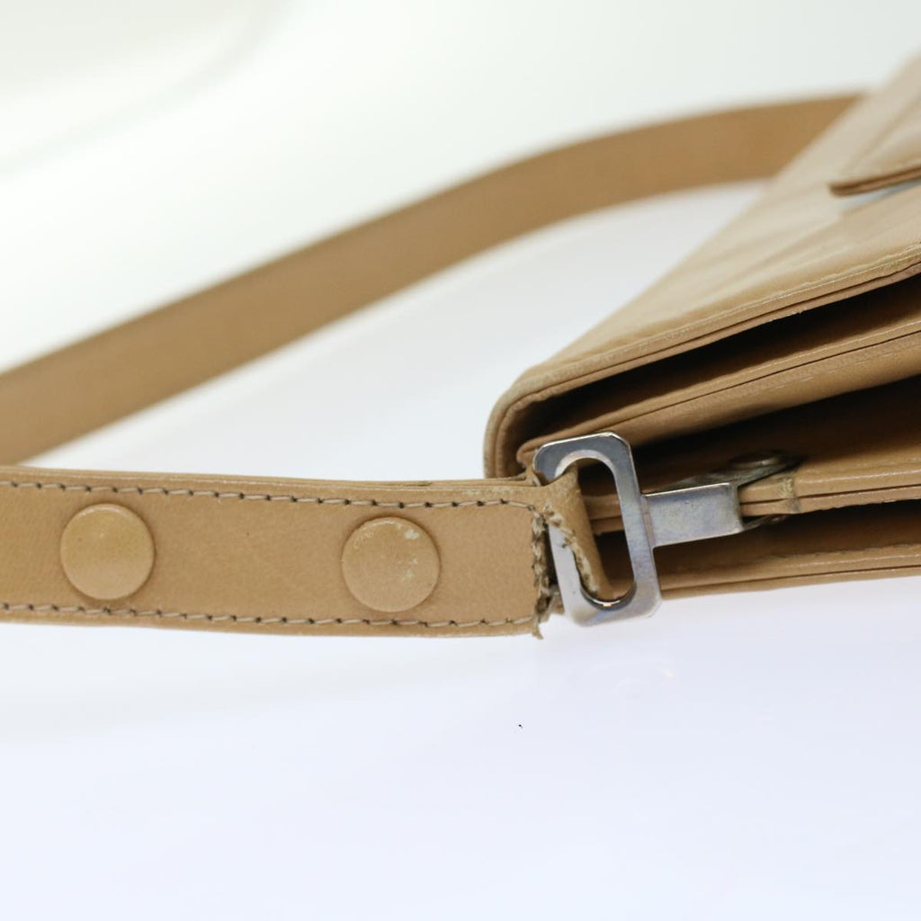 FENDI Shoulder Bag Leather Beige ar9994
