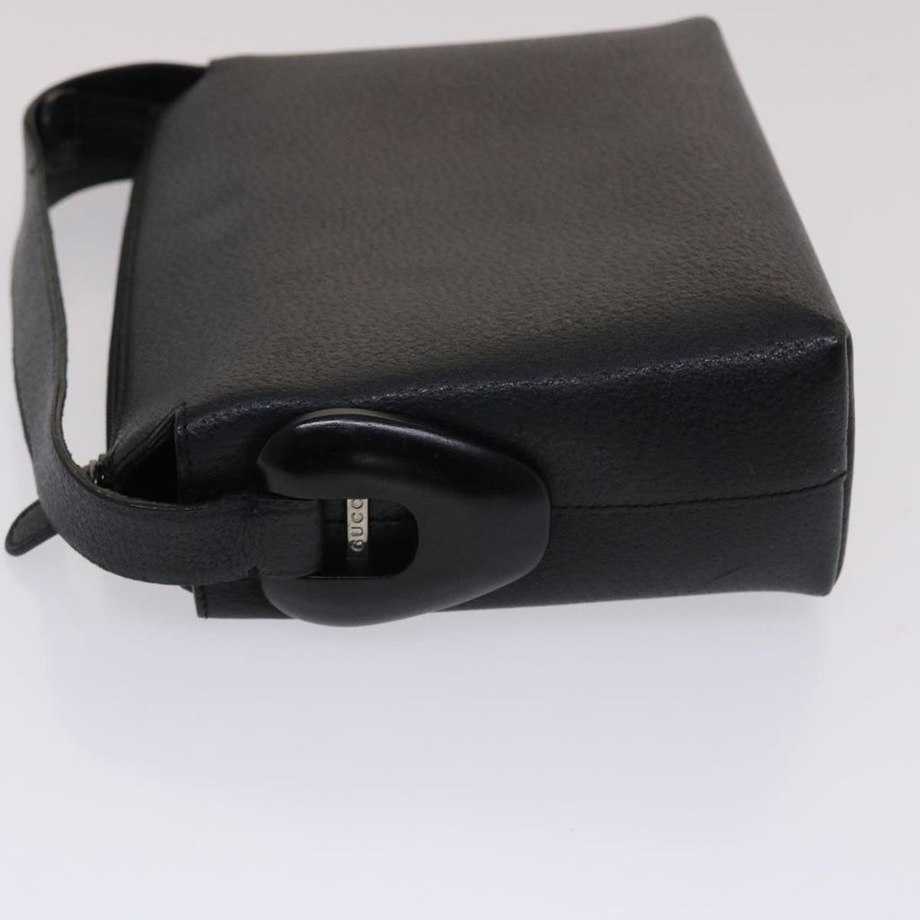 GUCCI Hand Bag Leather Black ar9996