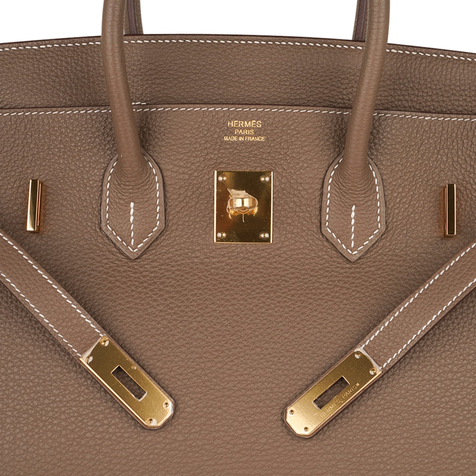 Hermes Birkin 35 Bag Etoupe Gold Hardware Togo Leather Neutral Taupe