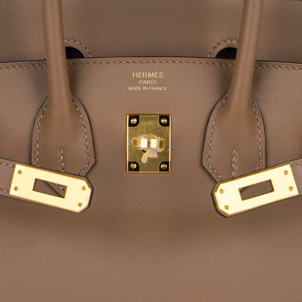 Hermes Birkin 25 Beige De Weimar Veau Jonathan Leather Gold Hardware