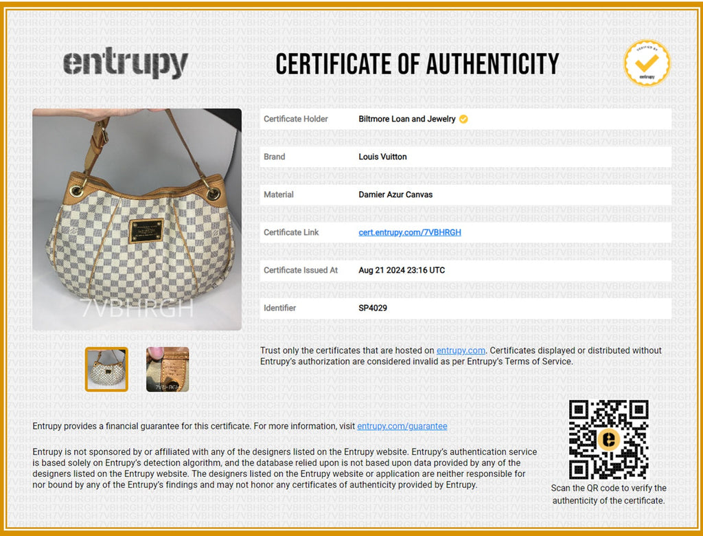 Louis Vuitton Vintage Damier Azur Galleria GM