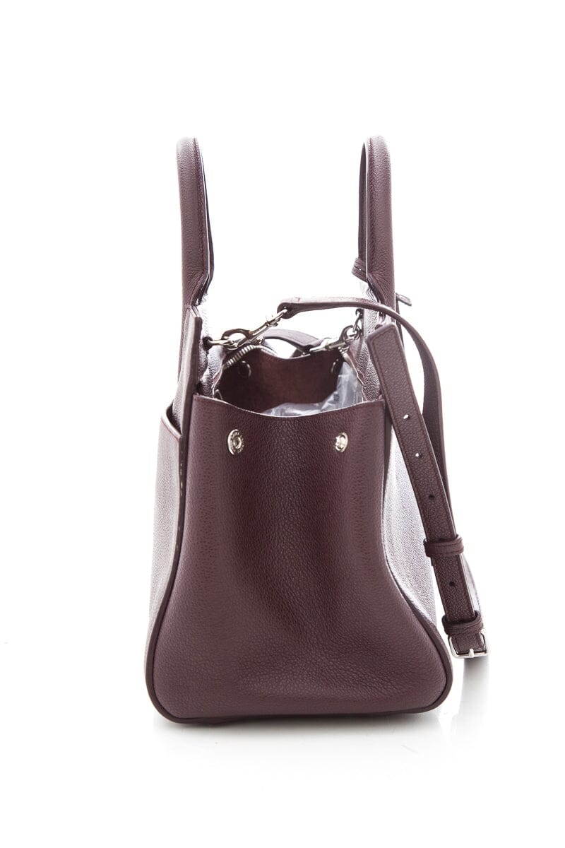 Saint Laurent Baby Cabas Burgundy Tote
