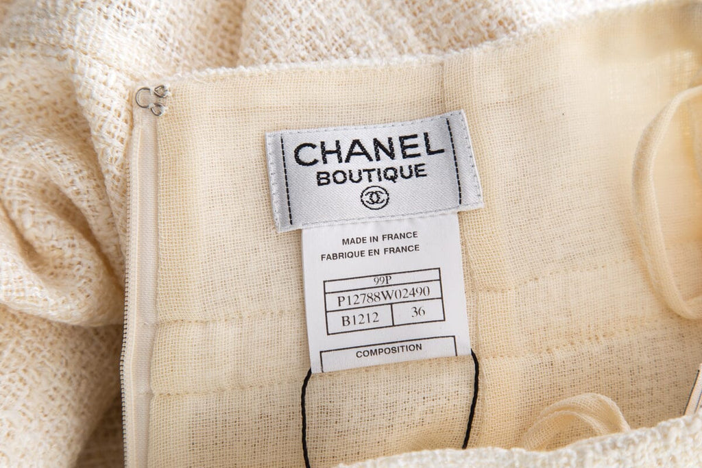 Chanel Cream Woven Maxi Skirt SZ 36