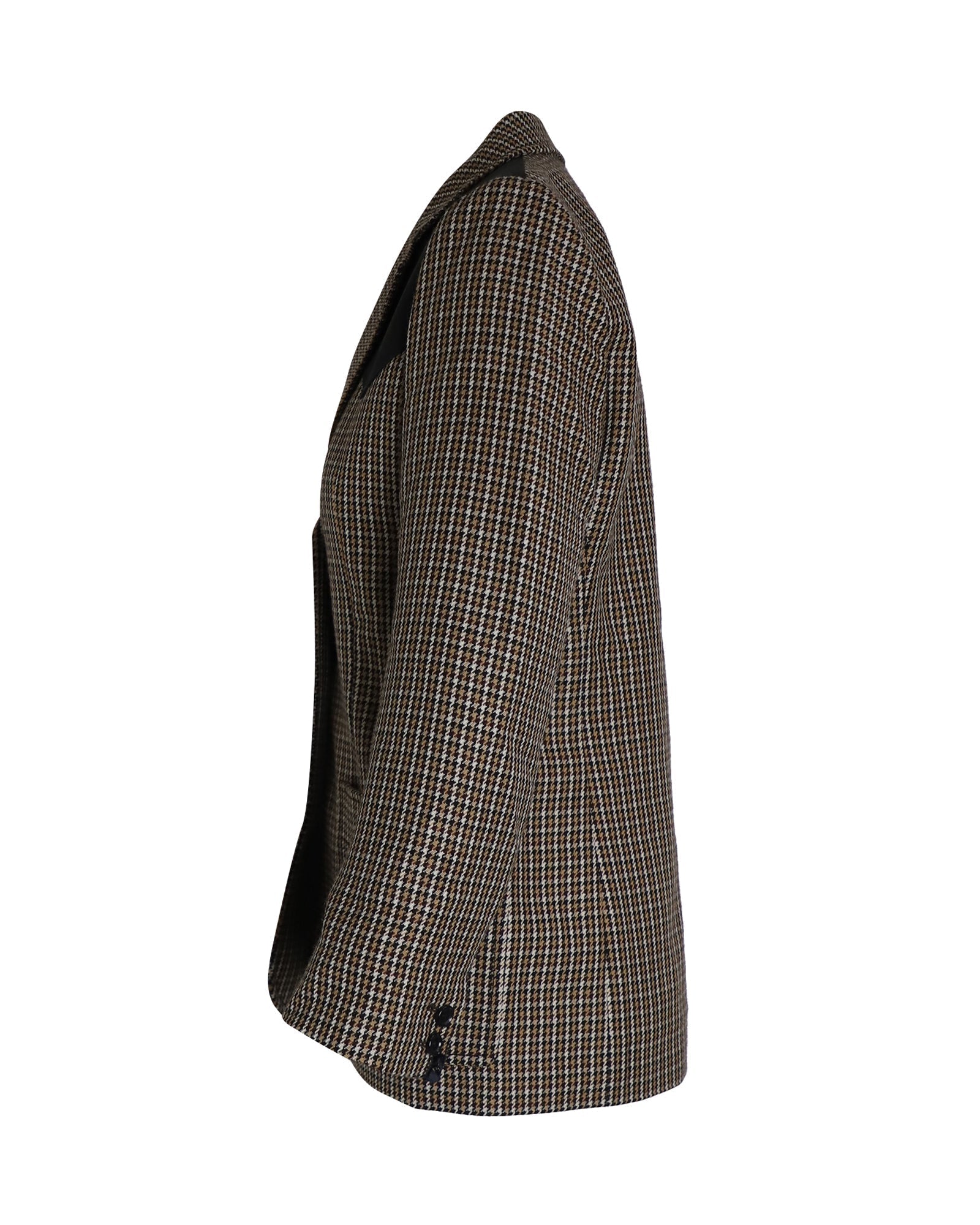 Louis Vuitton 2014 Houndstooth Print Blazer in Brown Wool