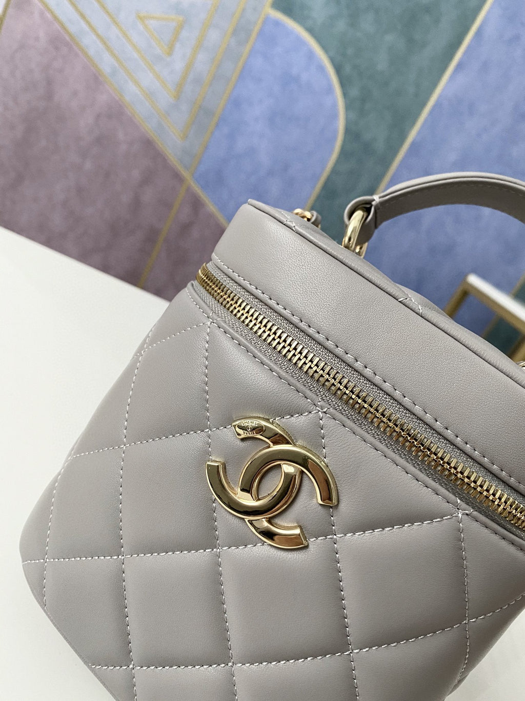 CHLVanity Case Gold Hardware Grey For Women Handbags, Shoulder Bags 9.4in/24cmÃƒâ€šÃ‚Â 