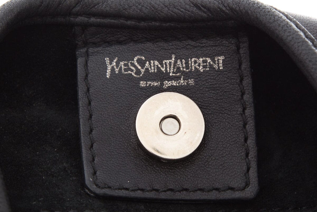 YSL Vintage Black Leather Hobo Handbag