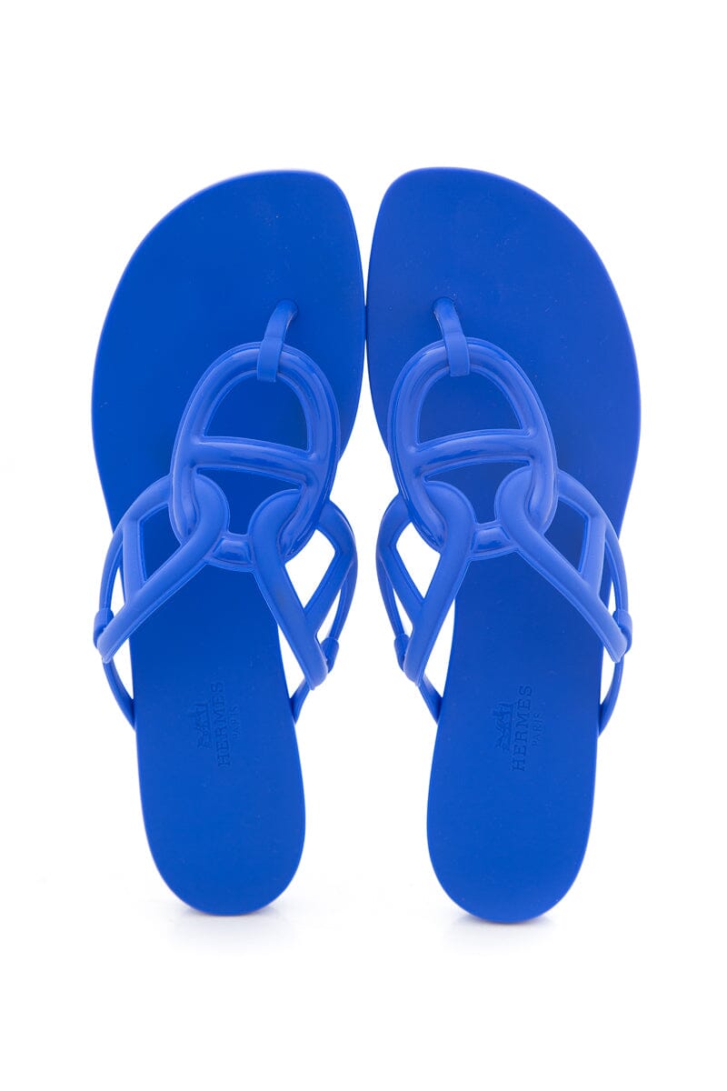 HermÃƒÆ’Ã‚Â¨s Blue Egerie Sandals SZ 40