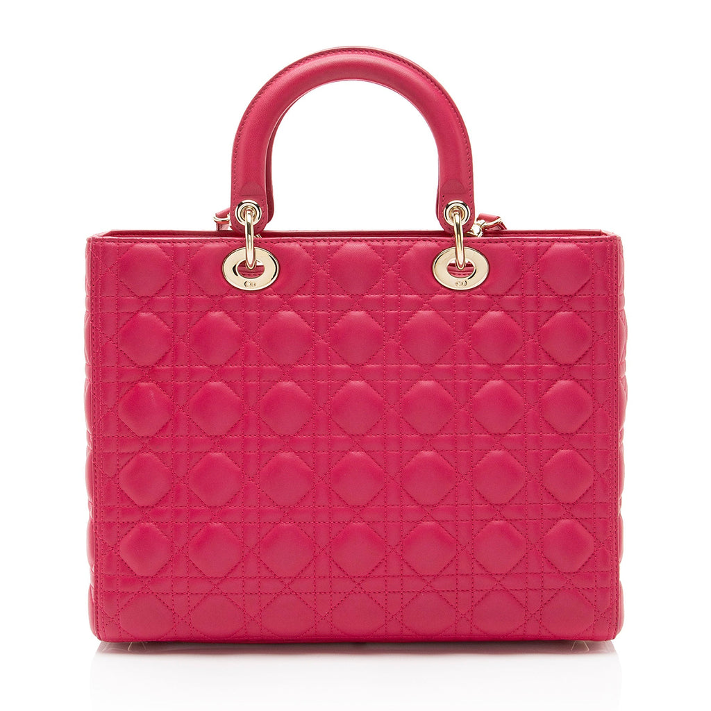 Dior Lambskin Lady Dior Large Tote
