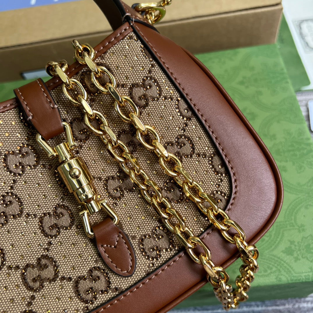 gg Jackie 1961 Mini gg Shoulder Bag Beige For Women, Women’s Bags 7.5in/19cm gg 675799 21HRG 2687