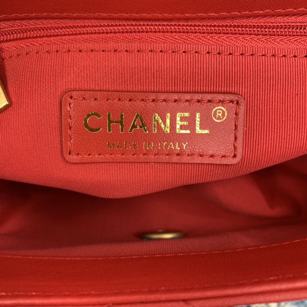 CHLSmall Flap Bag With Top Handle Gold Hardware Red For Women, Women’s Handbags, Shoulder Bags 7.9in/20cm AS2059