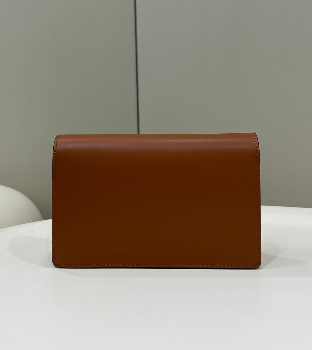 FI Wallet On Chain Mini Brown Bag For Woman 13.5cm/5.5in