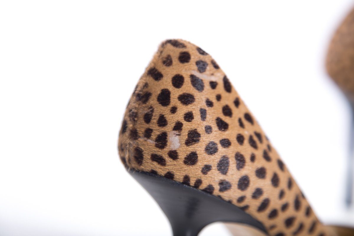 Jimmy Choo Animal Print Pony Hair Heels SZ 36.5